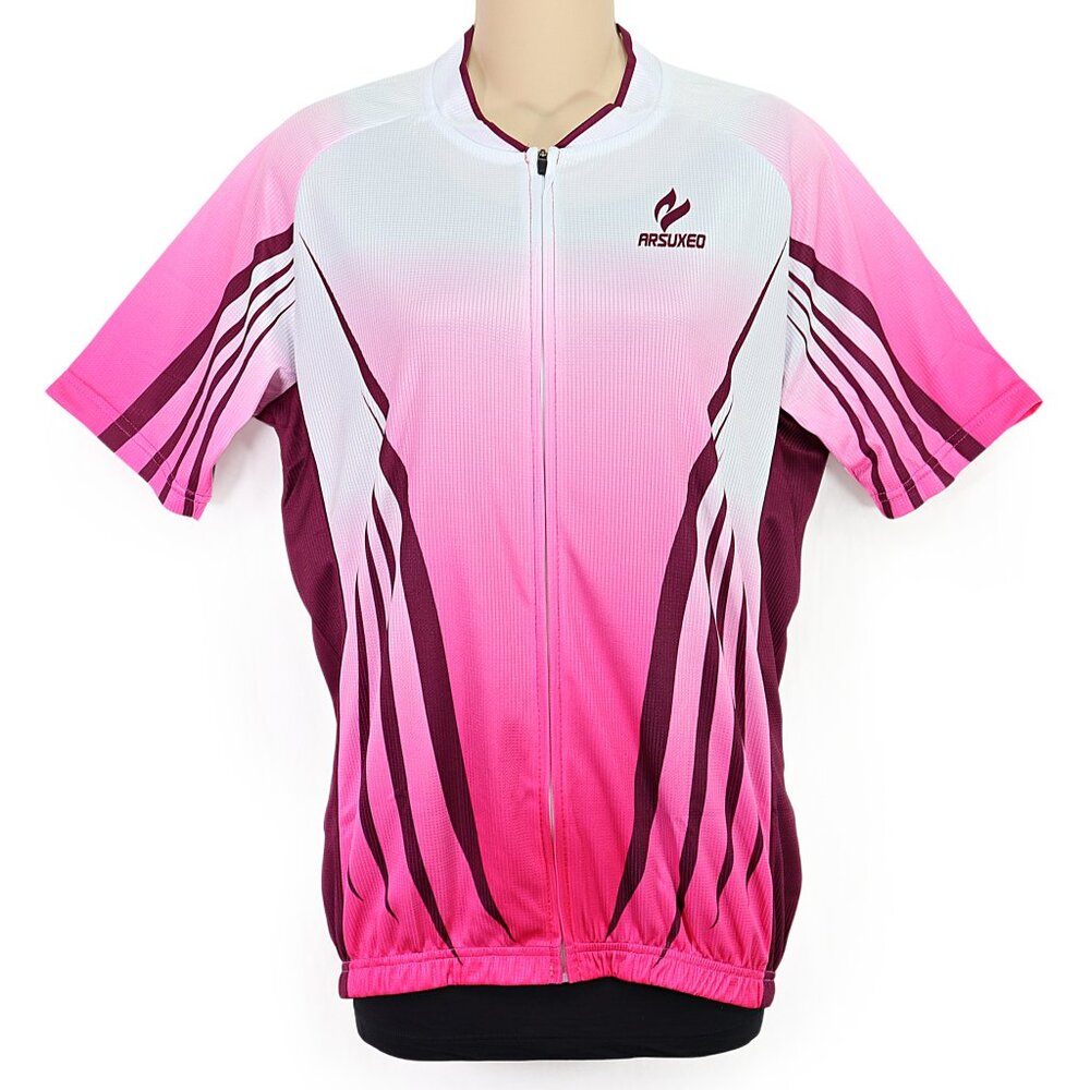 Arsuxeo Unisex Cycling Jersey Full Zip Short Sleeve Bike Shirt Large 42" Chest